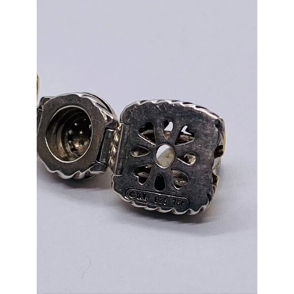 David Yurman Sterling Silver and 18k Yellow Gold Albion Station Diamond Bracelet - Picture 4 of 14